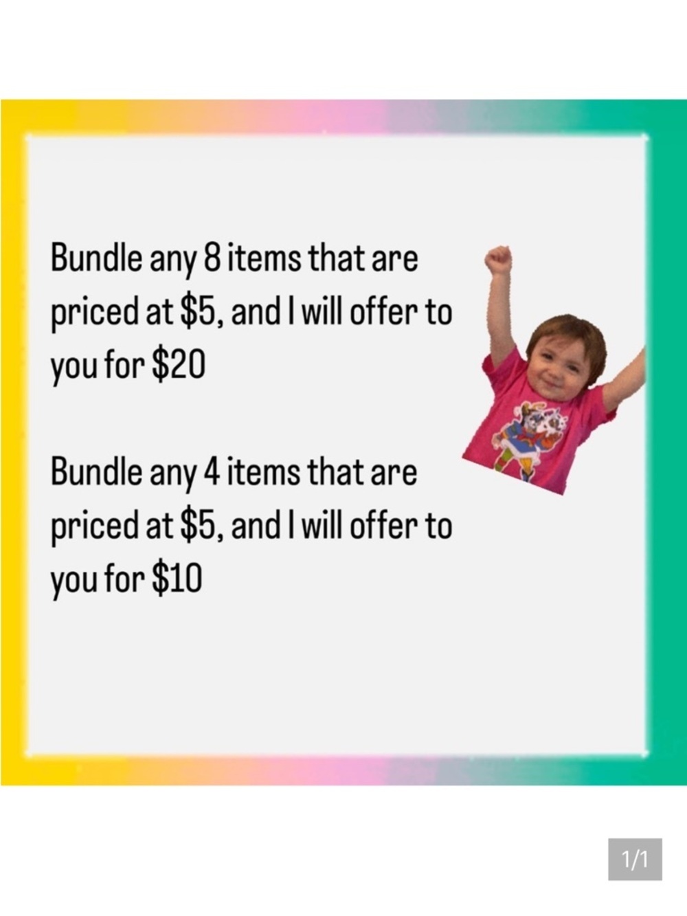 DEAL! Any 4 $5 items for $10 - Picture 4 of 4